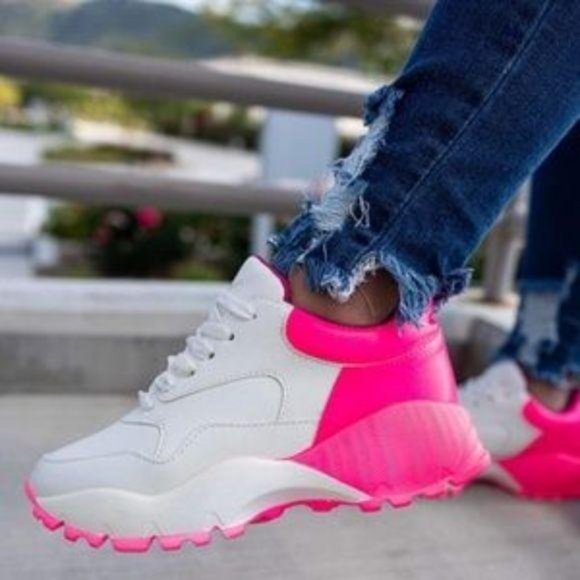 Chunky "Dad" Sneakers in Lime - Picture 5 of 5